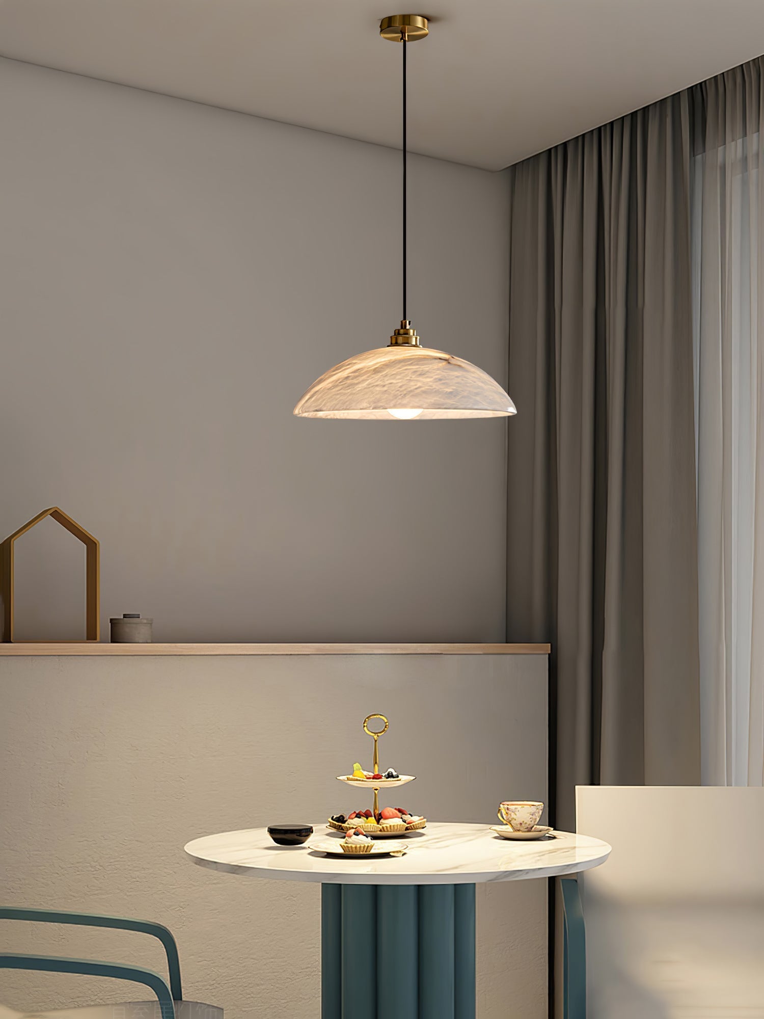 Alabaster Dome Swag Pendant Lamp
