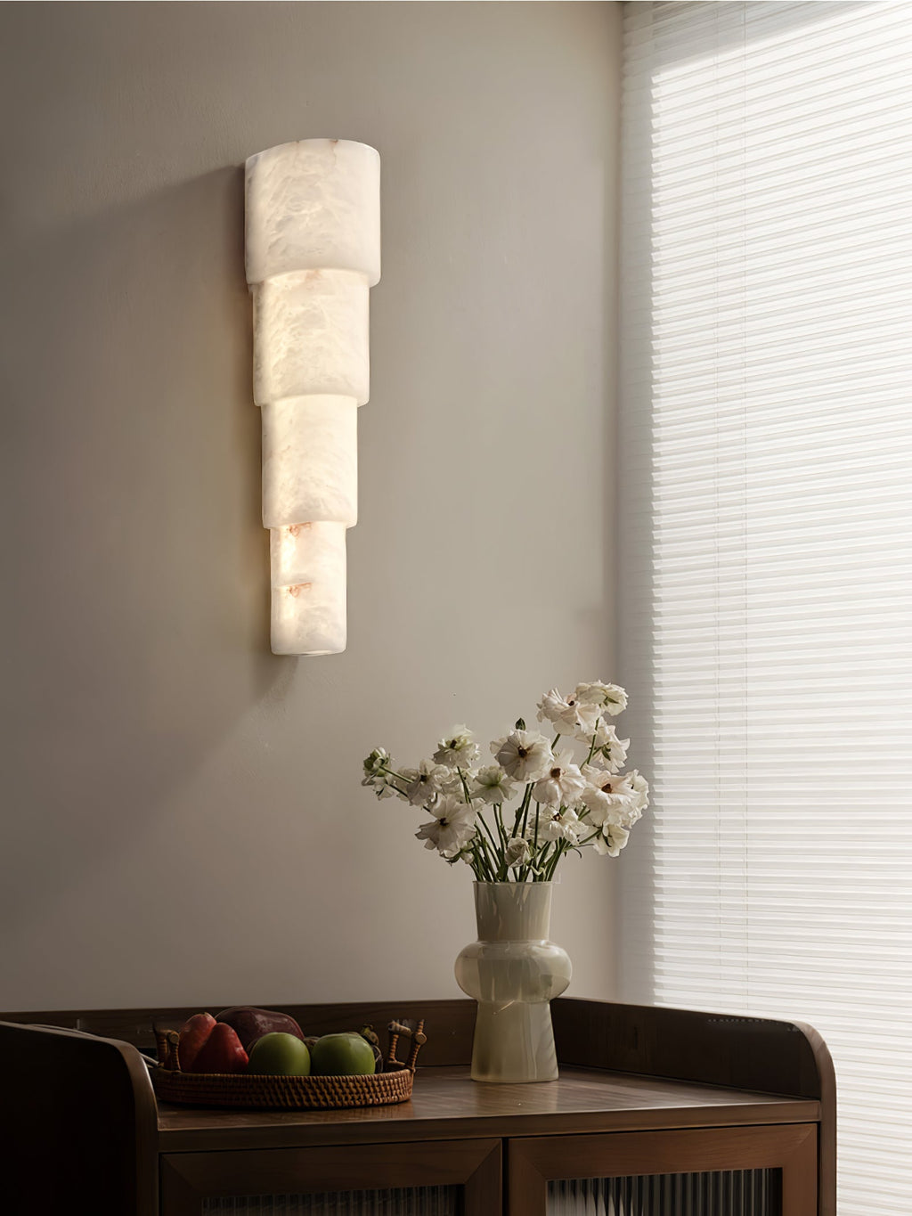 Alba Cascade Alabaster Wall Sconce