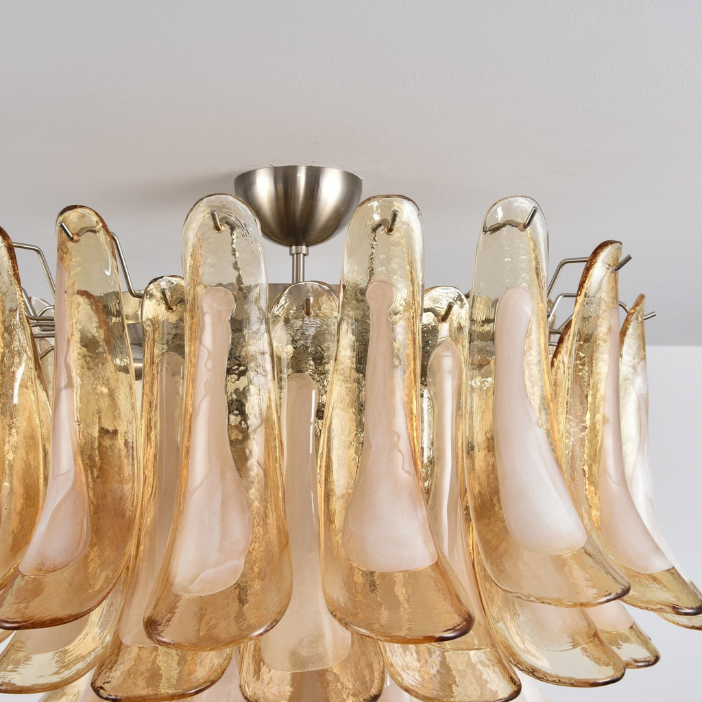Amber Petal Glass Ceiling Lamp