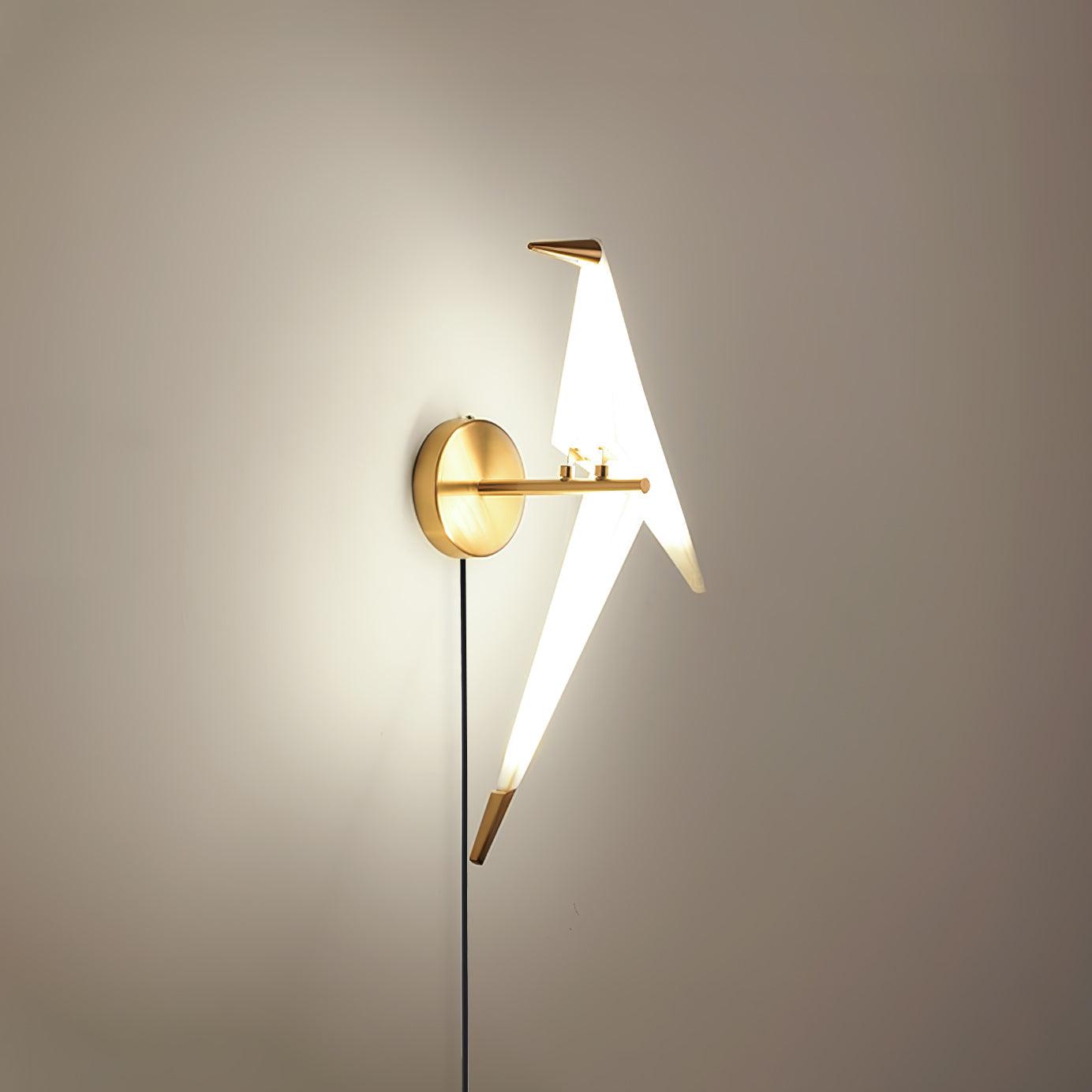 Paper Crane Plug-In Wall Lamp