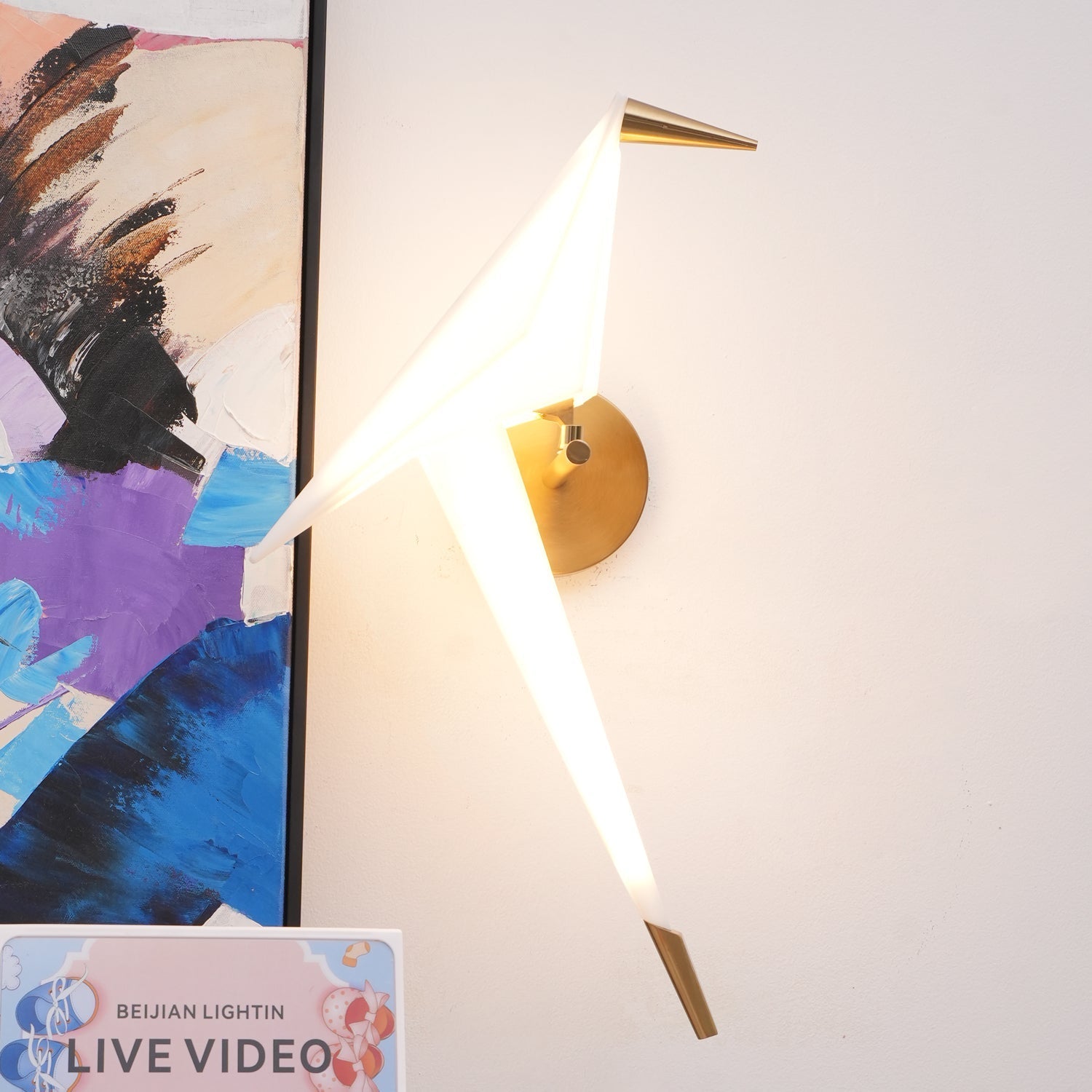 Paper Crane Plug-In Wall Lamp