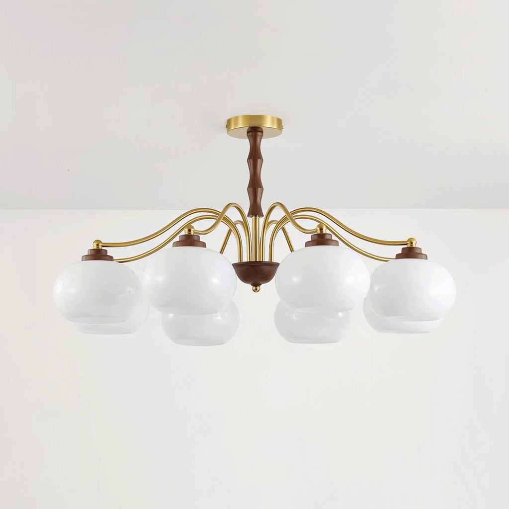 Persimmon Glass Globe Chandelier