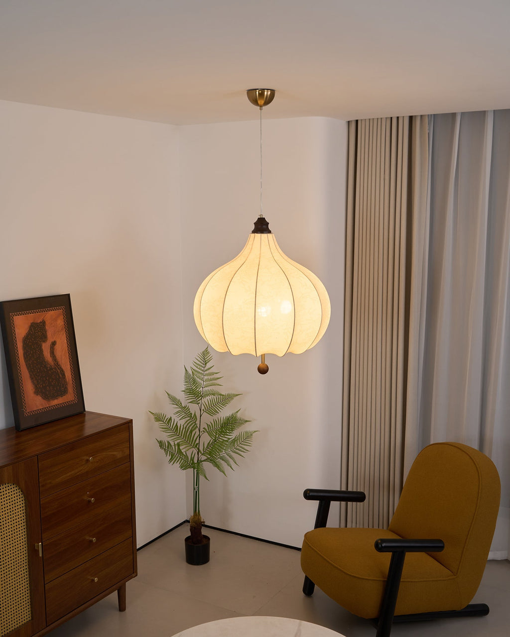 Chestnut Fabric Pendant Light