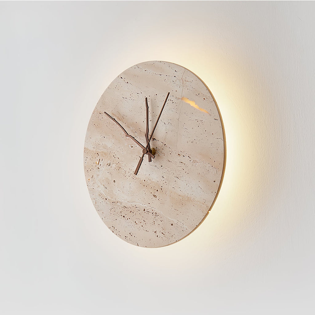 Clock Travertine Wall Lamp