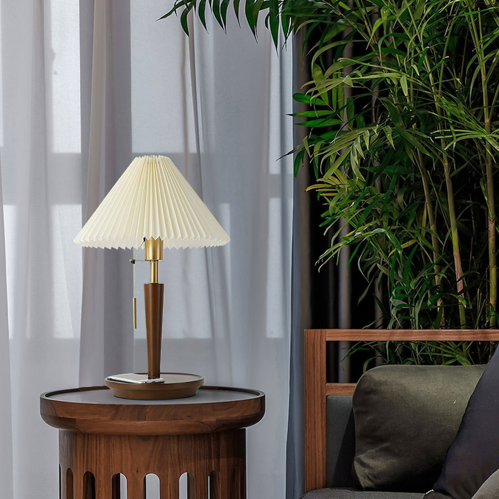 Cone Pleated Fabric Table Lamp