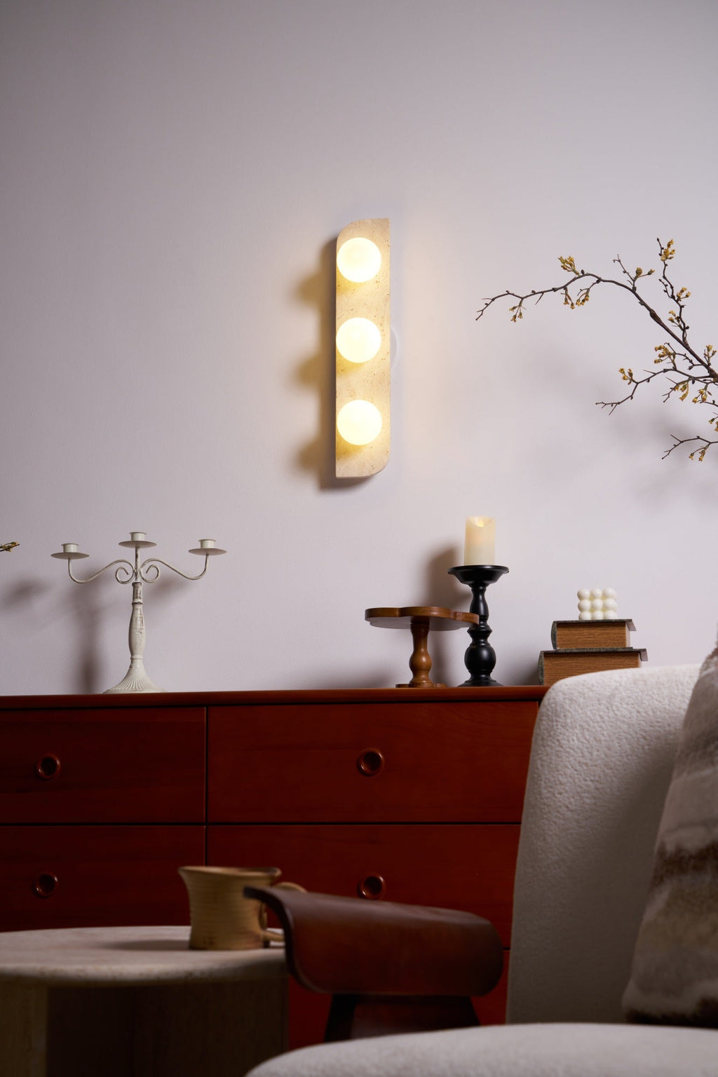 Elysian Travertine Wall Light