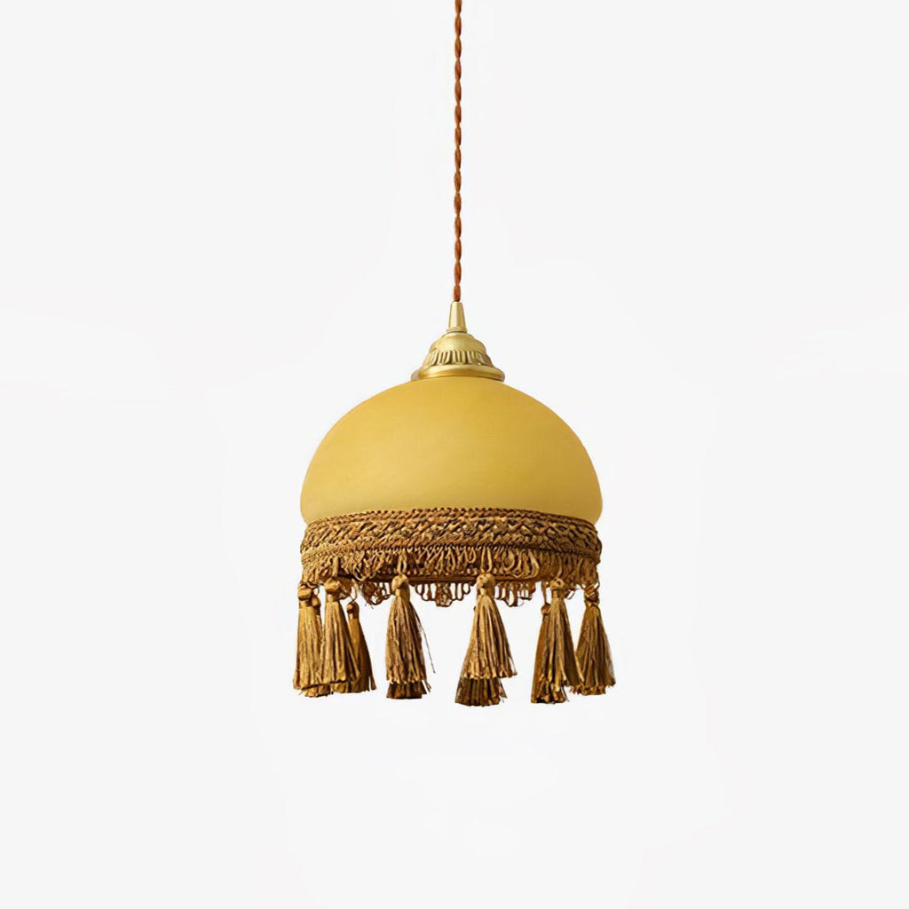 French Tassels Brass Pendant Light