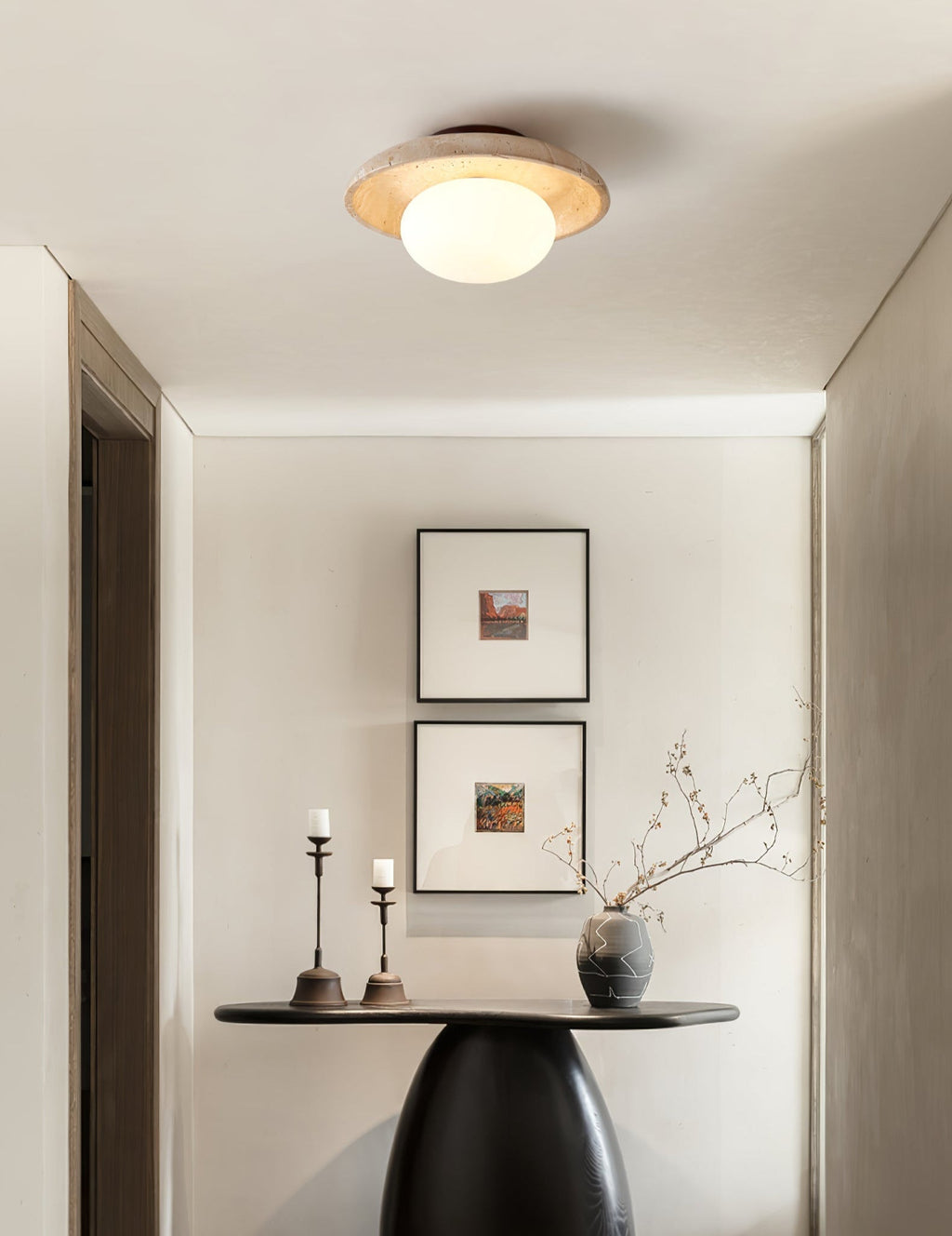 Lunaro Travertine Ceiling Lamp