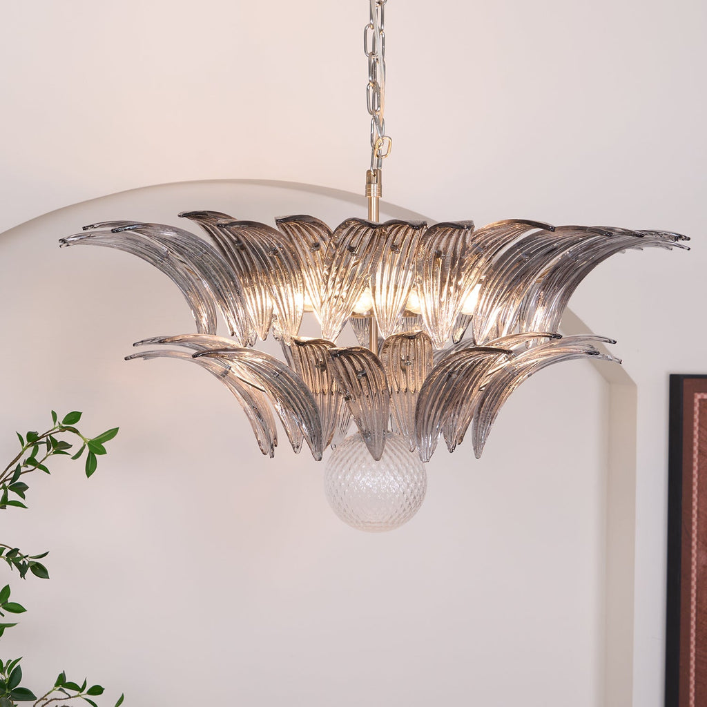 Murano Palmette Transparent Chandelier