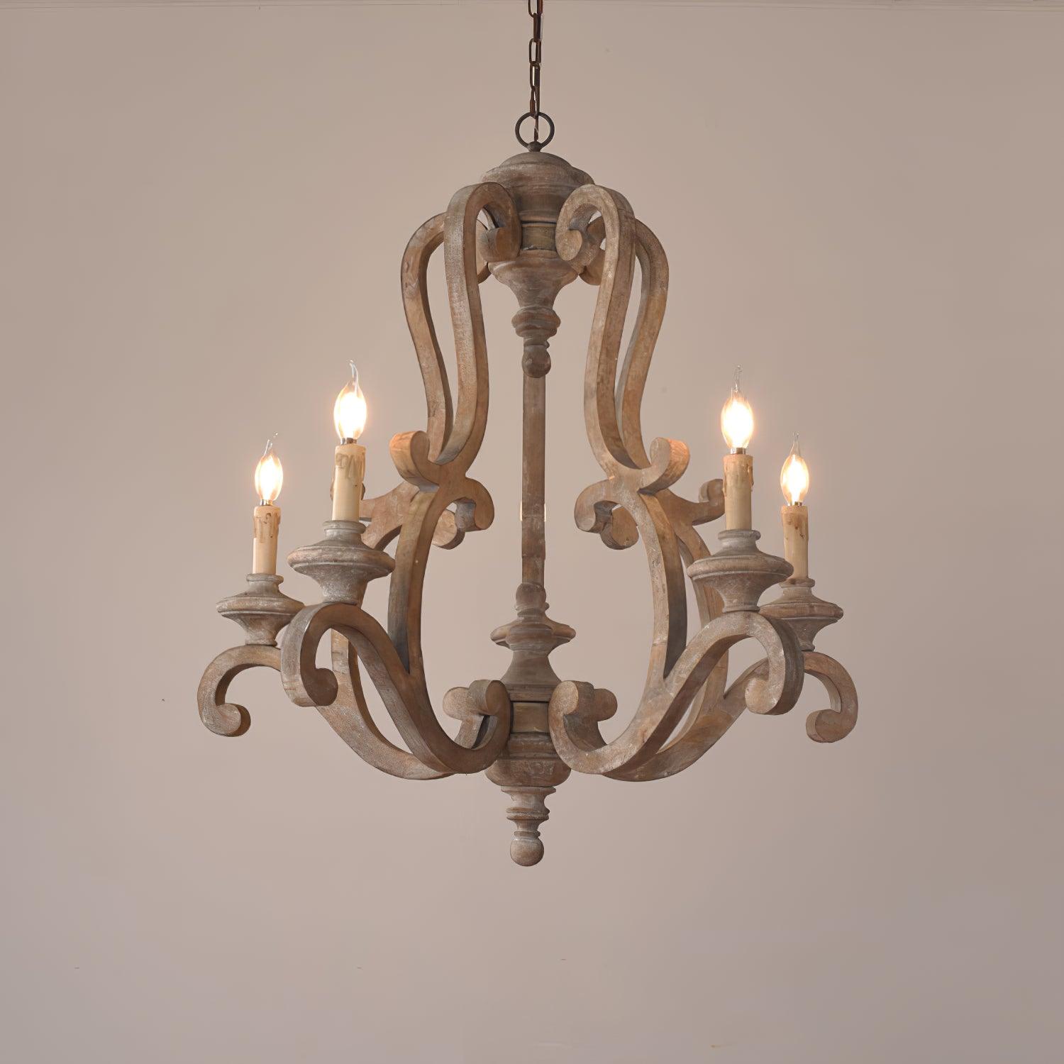 Parrotuncle Wooden Candle Chandelier