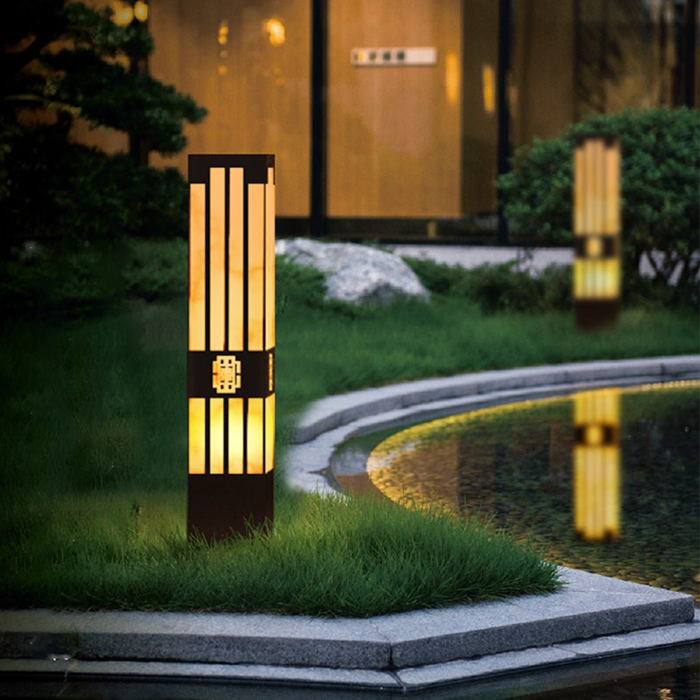 Classic Vintage Engraving Hollow Landscape Decorative Lighting Post Lights for Outdoor