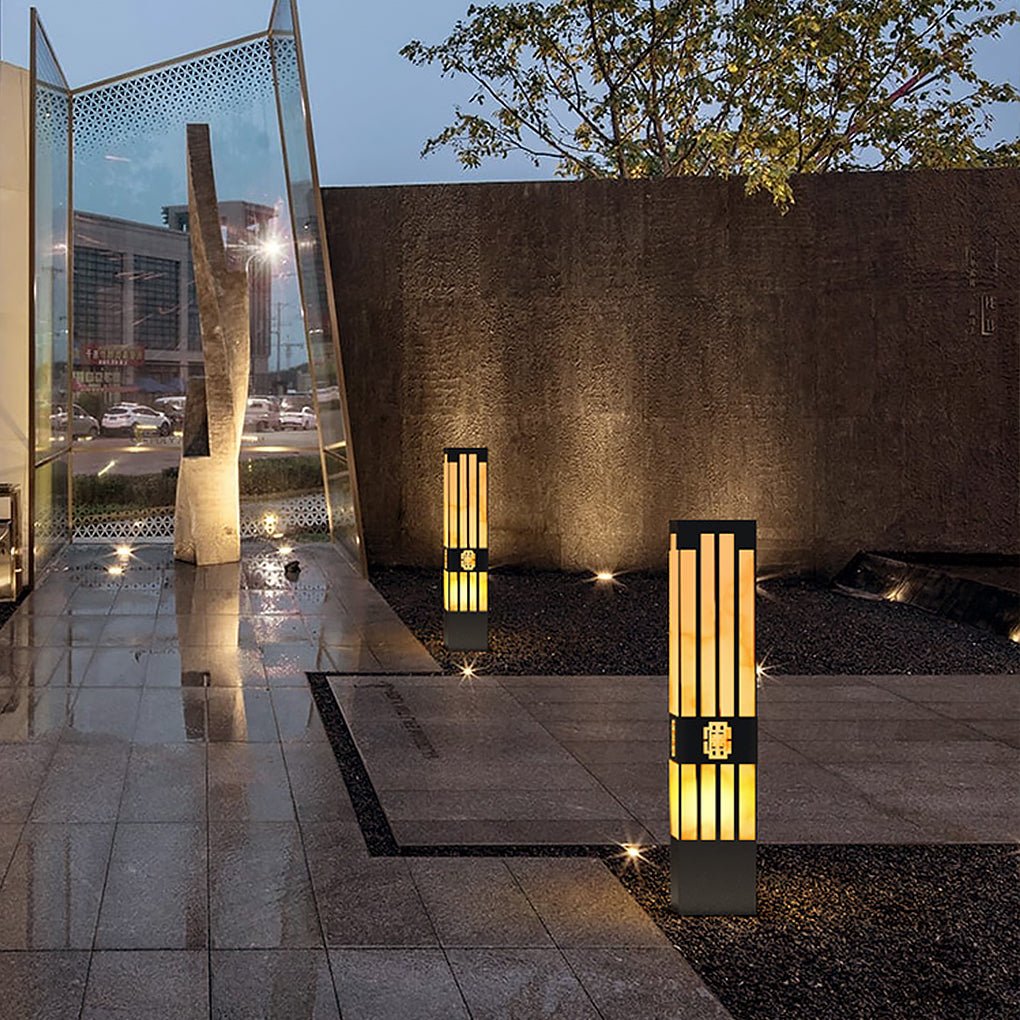 Classic Vintage Engraving Hollow Landscape Decorative Lighting Post Lights for Outdoor