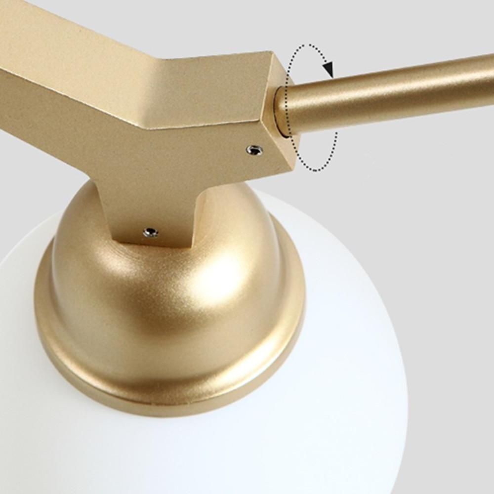 Linear Sputnik Semi-Flush Mount Light with 6 White Opal Glass Shades  31'' Dia